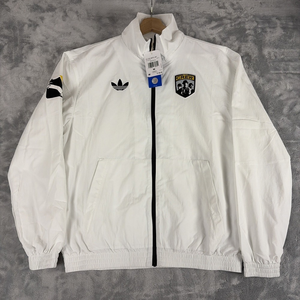 Columbus Crew SC Adidas MLS Soccer Windbreaker Jacket White Black Medium NWT